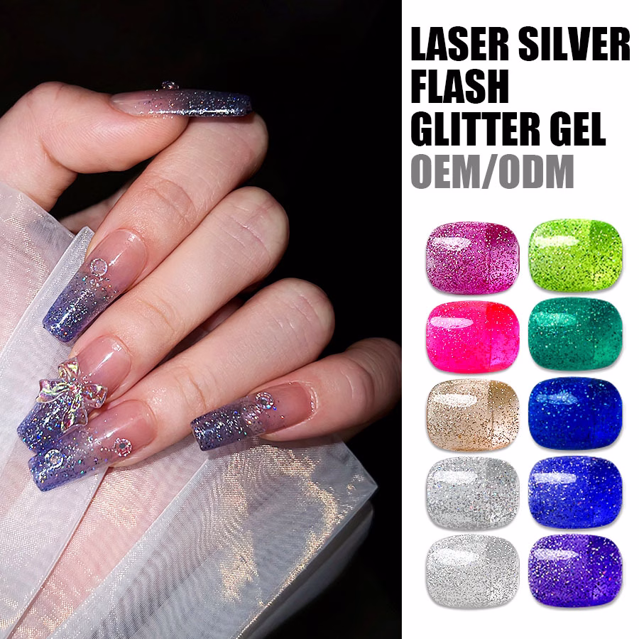 Laser Silver Flash Glitter Gel - S42