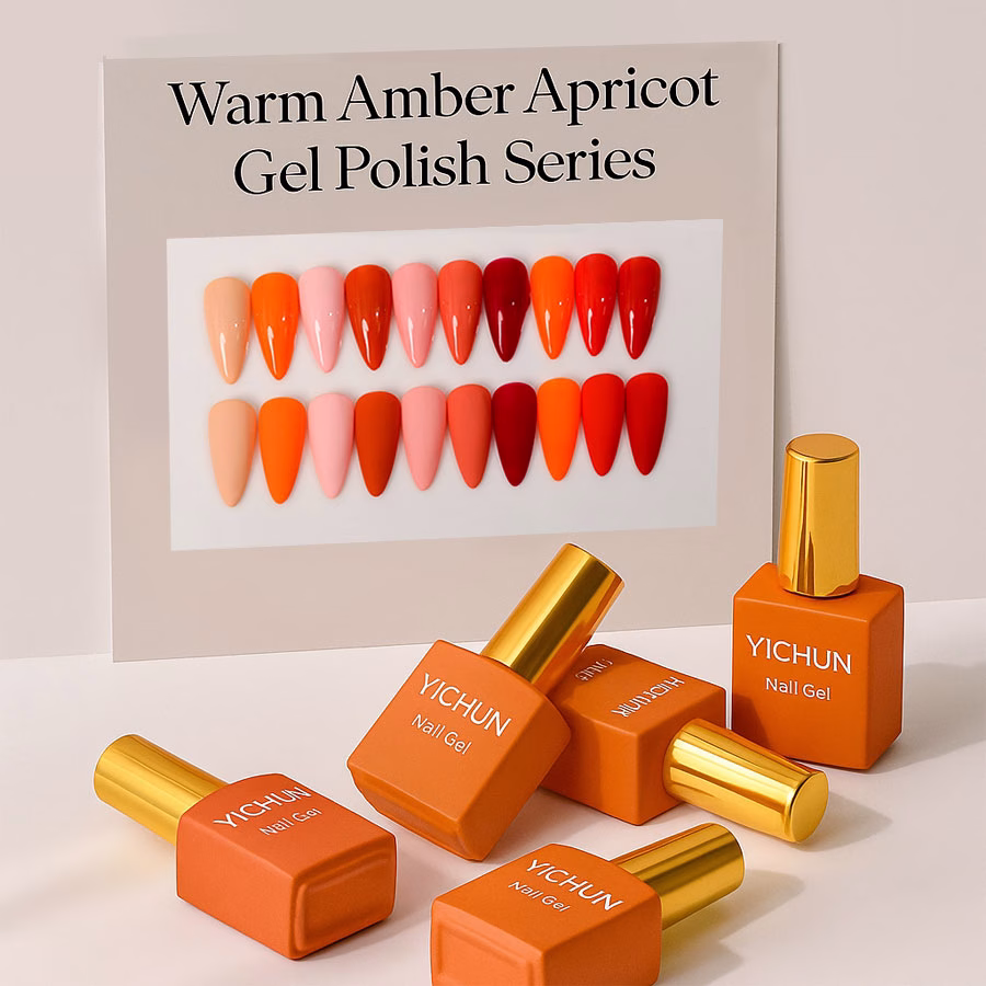 Warm Amber Apricot Gel Polish Series