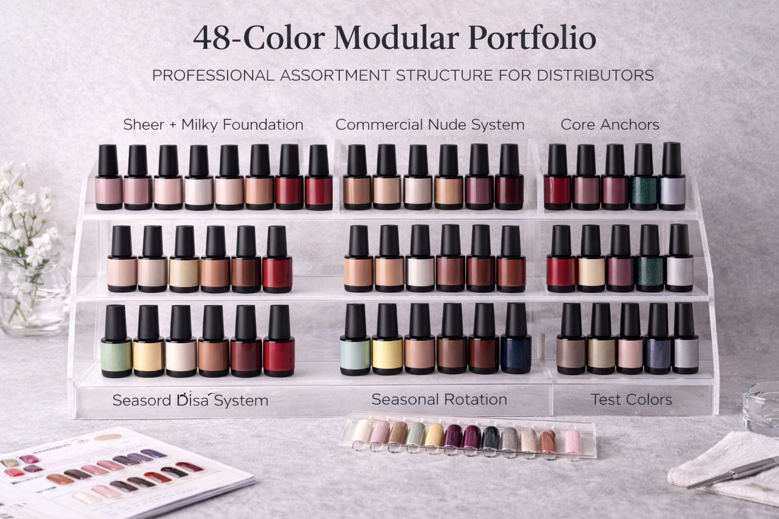 48 color gel polish modular assortment display for distributor portfolio planning 48 color gel polish modular assortment display for distributor portfolio planning