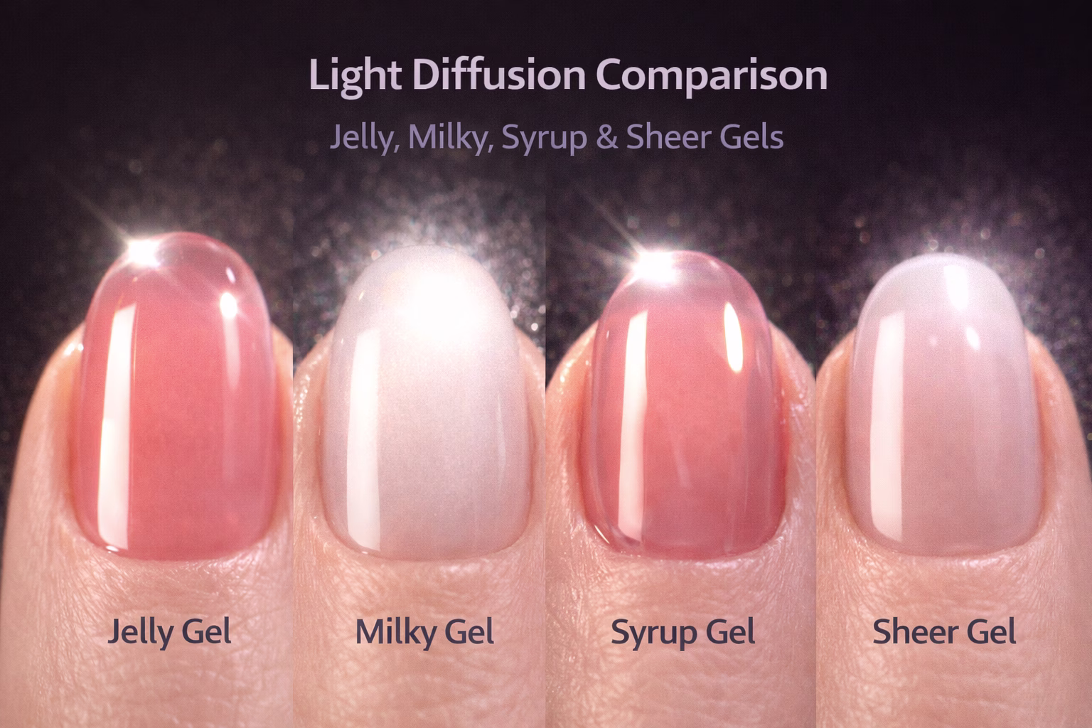 milky gel light diffusion vs jelly gel transparency macro milky gel light diffusion vs jelly gel transparency macro
