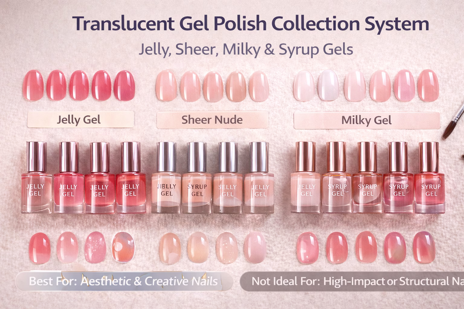 translucent gel polish collection system jelly sheer milky syrup translucent gel polish collection system jelly sheer milky syrup