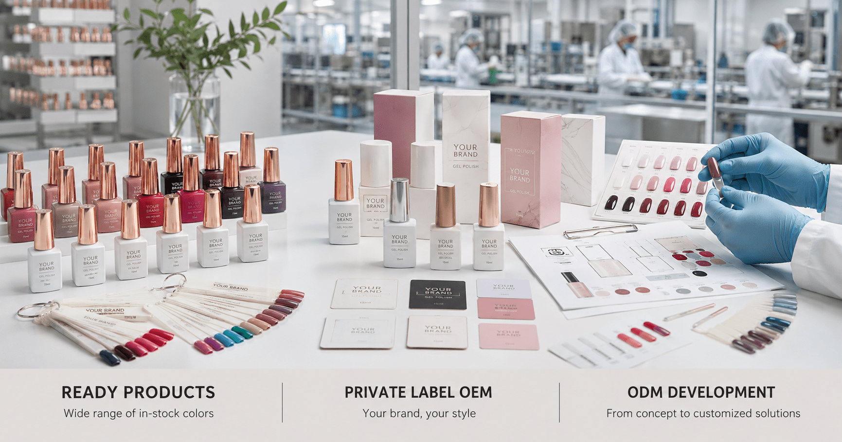 nail-gel-factory-china-oem-odm-flexibility Nail gel factory China OEM and ODM flexibility with ready colors, custom packaging, and product development samples